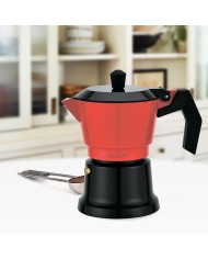 Caffettiera Italiana Feel Maestro MR-1657-3 Nero Rosso Alluminio 150 ml 3 Tazze