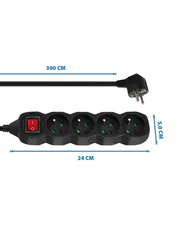 Ciabatta Multipresa Esperanza ELK213K (3 m) Ciabatta Multipresa Esperanza ELK213K (3 m)