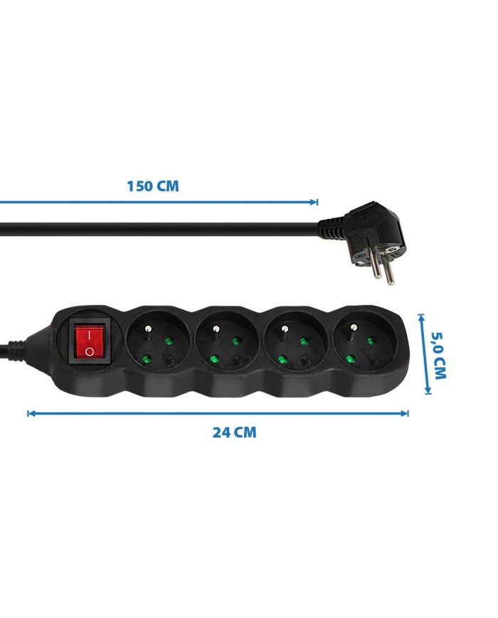 Ciabatta Multipresa Esperanza ELK212K (1,5 m)