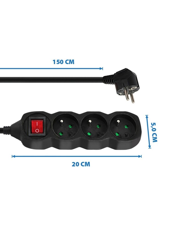 Ciabatta Multipresa Esperanza ELK210K (1,5 m) Ciabatta Multipresa Esperanza ELK210K (1,5 m)