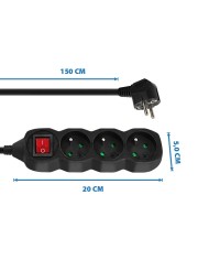 Ciabatta Multipresa Esperanza ELK210K (1,5 m) Ciabatta Multipresa Esperanza ELK210K (1,5 m)