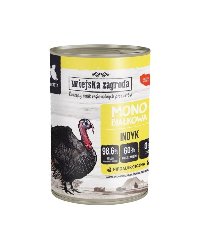 Cibo per gatti WIEJSKA ZAGRODA Monoproteína Pavo 400 g