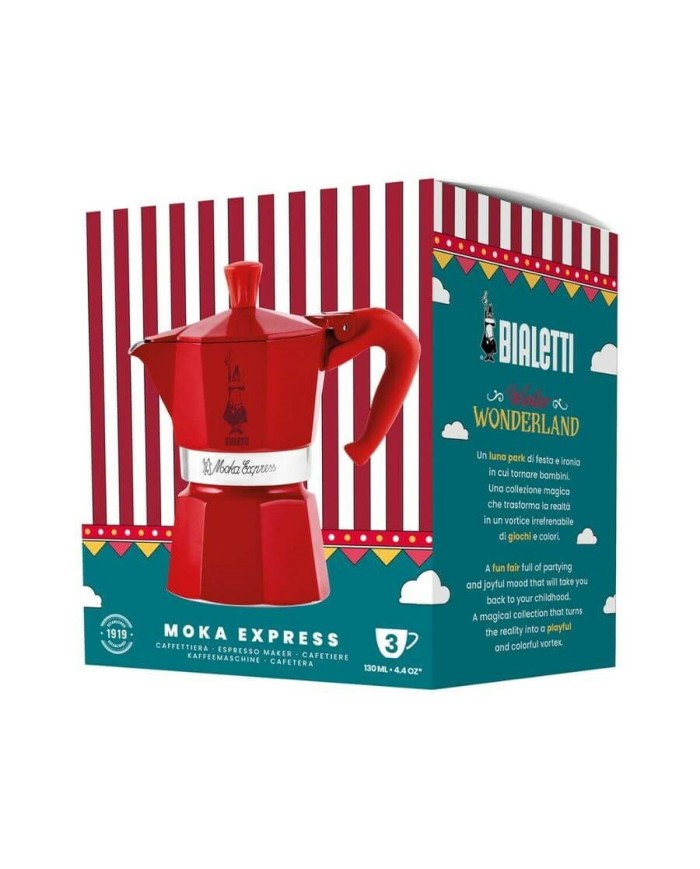 Caffettiera Italiana Bialetti Winter Wonderland Rosso Argentato Alluminio 3 Tazze Caffettiera Italiana Bialetti Winter Wonderland Rosso Argentato Alluminio 3 Tazze