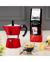 Caffettiera Italiana Bialetti Winter Wonderland Rosso Argentato Alluminio 3 Tazze Caffettiera Italiana Bialetti Winter Wonderland Rosso Argentato Alluminio 3 Tazze
