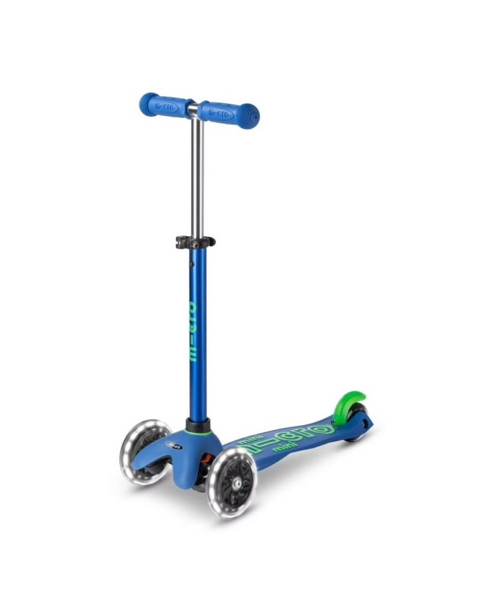 Monopattino Scooter Micro Mini DELUXE LED Crystal Blue Azzurro