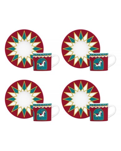 Set di Tazze da Caffè Bialetti Winter Wonderland Turchese Porcellana 80 ml 4 Unità Set di Tazze da Caffè Bialetti Winter Wonderland Turchese Porcellana 80 ml 4 Unità