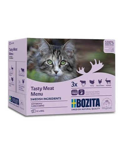 Cibo per gatti Bozita Tasty meat menu 12 x 85 g
