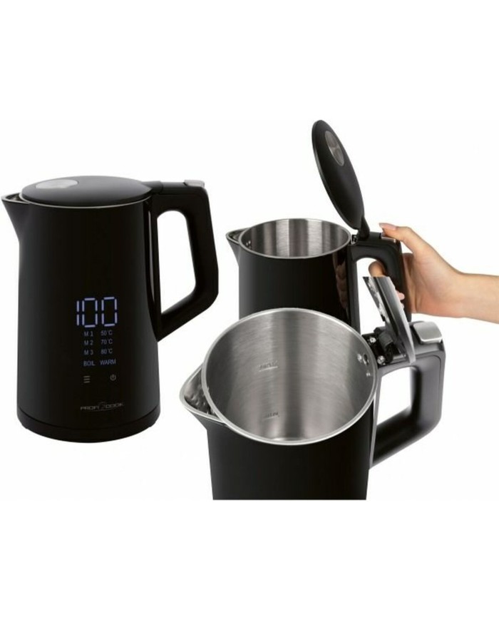 Bollitore Proficook PC-WKS 1243 Nero Acciaio inossidabile 2200 W 1,7 L Bollitore Proficook PC-WKS 1243 Nero Acciaio inossidabile 2200 W 1,7 L