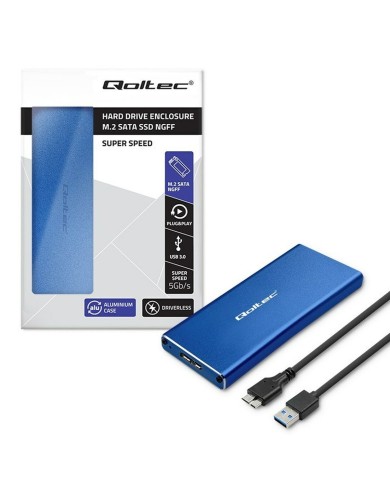 Scatola Esterna Qoltec 51832 Azzurro