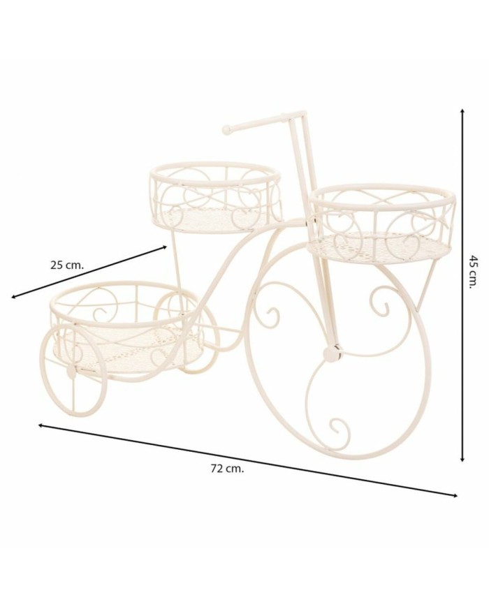 Supporto per Vaso Alexandra House Living Bianco Metallo Ferro Bicicletta 28 x 28 x 28 cm Supporto per Vaso Alexandra House Living Bianco Metallo Ferro Bicicletta 28 x 28 x 28 cm