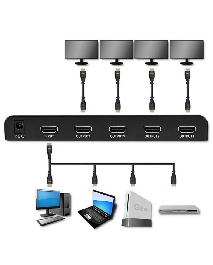 Switch HDMI Qoltec 51798 Nero Switch HDMI Qoltec 51798 Nero