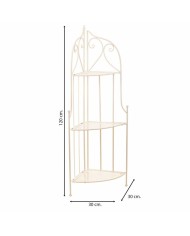 Scaffale ad Angolo Alexandra House Living Bianco Metallo Ferro Forjare 30 x 38 x 30 cm