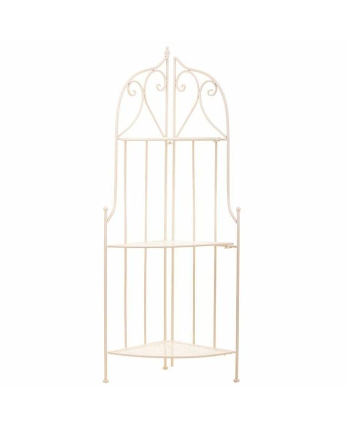 Scaffale ad Angolo Alexandra House Living Bianco Metallo Ferro Forjare 30 x 38 x 30 cm