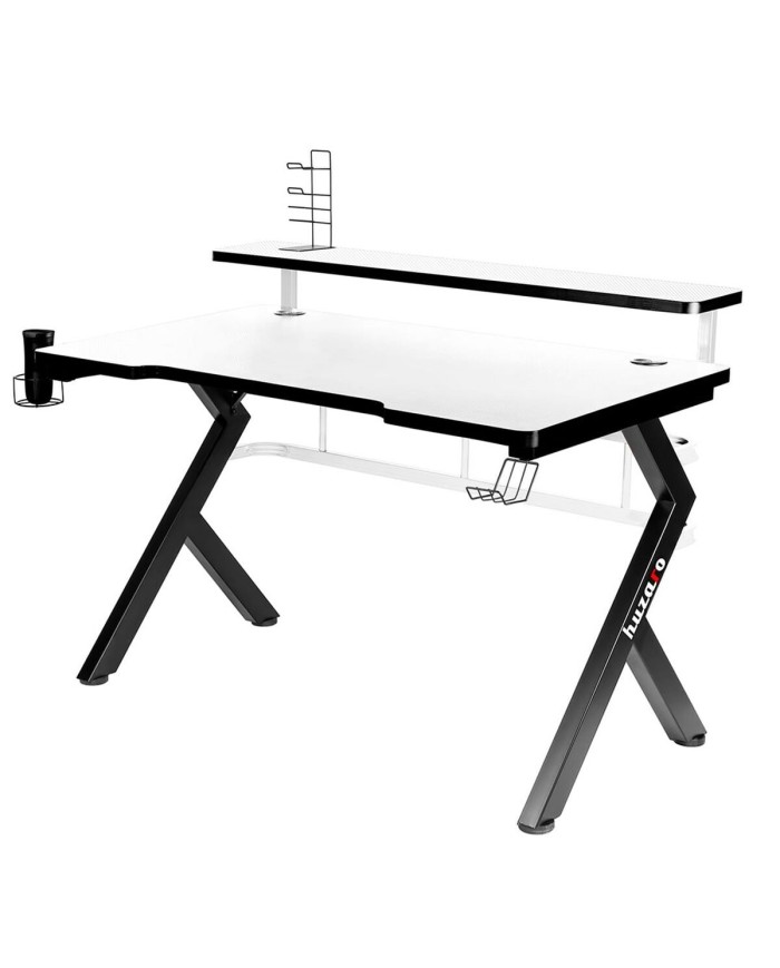 Scrivania Gaming Huzaro HZ-Hero 5.0 White Bianco Nero Fibra di carbonio 120 x 60 cm Scrivania Gaming Huzaro HZ-Hero 5.0 White Bianco Nero Fibra di carbonio 120 x 60 cm