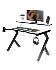 Scrivania Gaming Huzaro HZ-Hero 5.0 White Bianco Nero Fibra di carbonio 120 x 60 cm Scrivania Gaming Huzaro HZ-Hero 5.0 White Bianco Nero Fibra di carbonio 120 x 60 cm