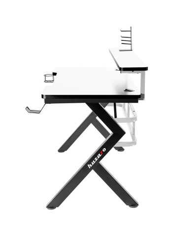 Scrivania Gaming Huzaro HZ-Hero 5.0 White Bianco Nero Fibra di carbonio 120 x 60 cm