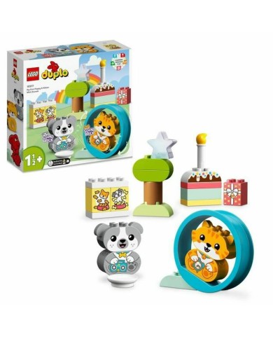 Set di Costruzioni Lego Mi primer perrito y gatito con sonidos Multicolore 22 Pezzi