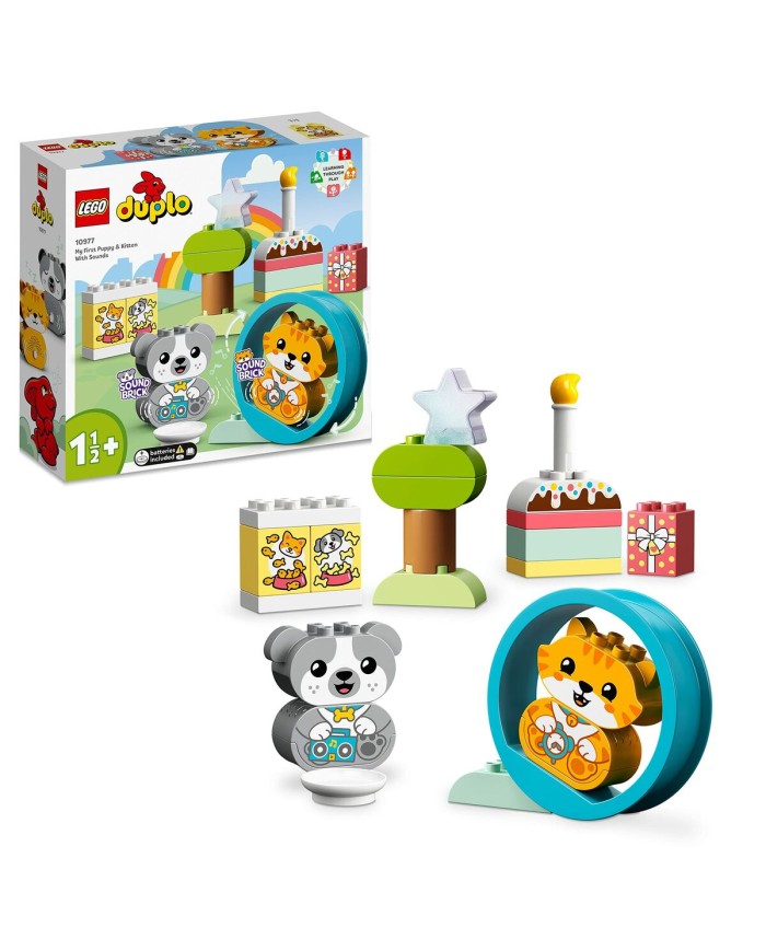 Set di Costruzioni Lego Mi primer perrito y gatito con sonidos Multicolore 22 Pezzi