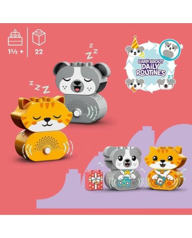 Set di Costruzioni Lego Mi primer perrito y gatito con sonidos Multicolore 22 Pezzi
