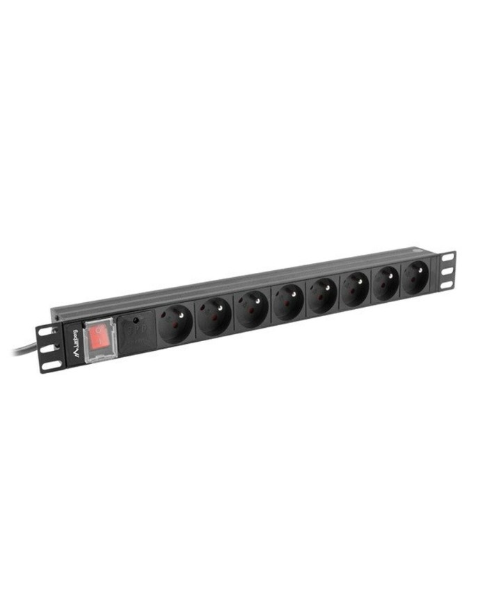 Multipresa 19" 8 Tomas Schuko con On/Off Switch Lanberg PDU-08E-0200-BK (2 m)