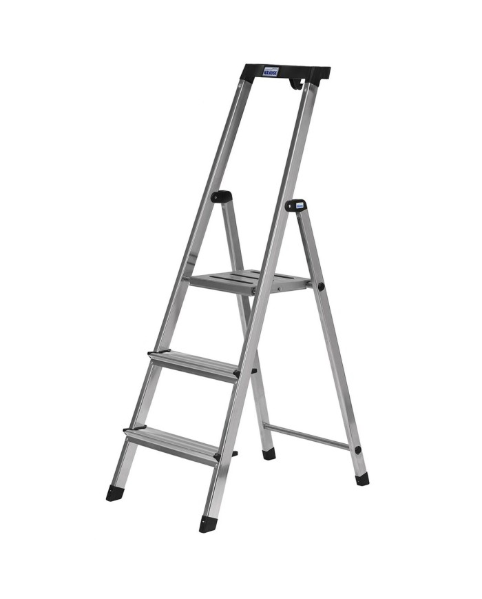 Scala Pieghevole a 3 Scalini Krause 126313 Argentato Alluminio