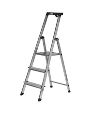 Scala Pieghevole a 3 Scalini Krause 126214 Argentato Alluminio