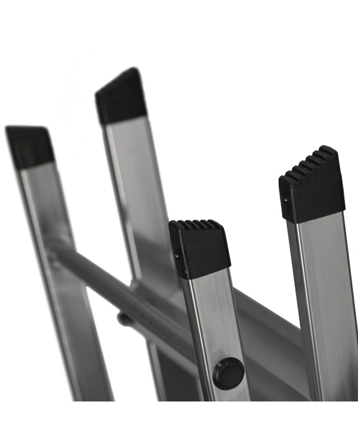 Scala Pieghevole a 3 Scalini Krause 126313 Argentato Alluminio