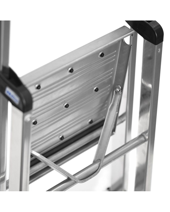 Scala Pieghevole a 3 Scalini Krause 126313 Argentato Alluminio