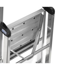 Scala Pieghevole a 3 Scalini Krause 126313 Argentato Alluminio