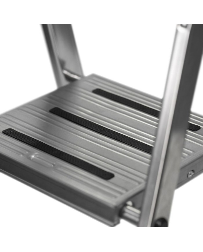 Scala Pieghevole a 3 Scalini Krause 126313 Argentato Alluminio