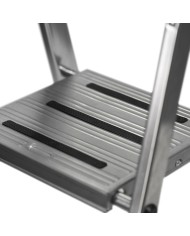 Scala Pieghevole a 3 Scalini Krause 126313 Argentato Alluminio