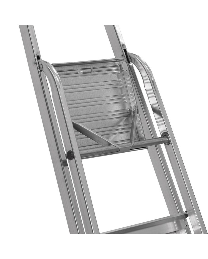 Scala Pieghevole a 3 Scalini Krause 126214 Argentato Alluminio