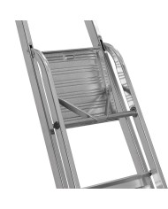 Scala Pieghevole a 3 Scalini Krause 126214 Argentato Alluminio