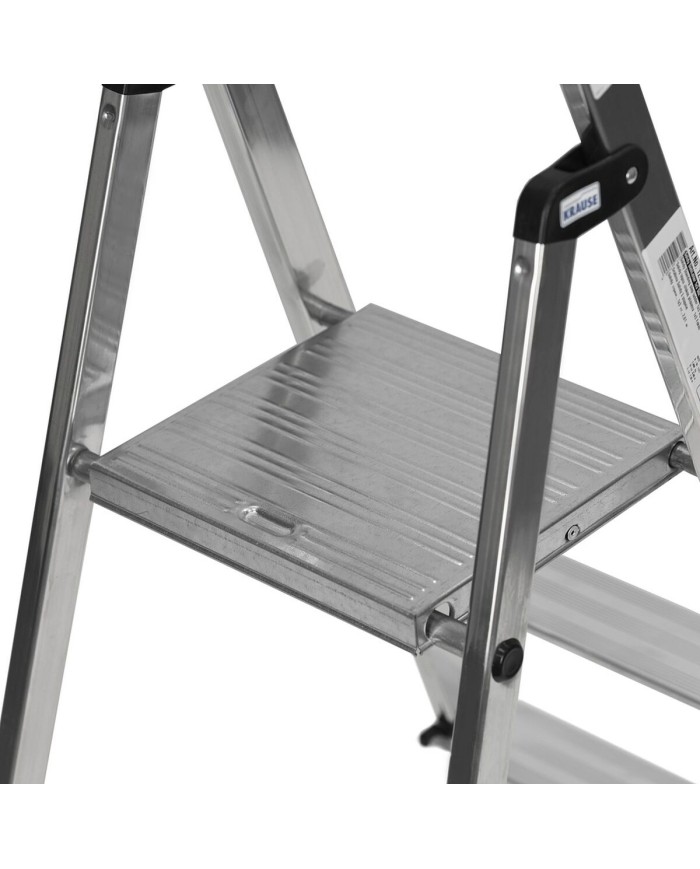 Scala Pieghevole a 3 Scalini Krause 126214 Argentato Alluminio