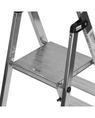 Scala Pieghevole a 3 Scalini Krause 126214 Argentato Alluminio