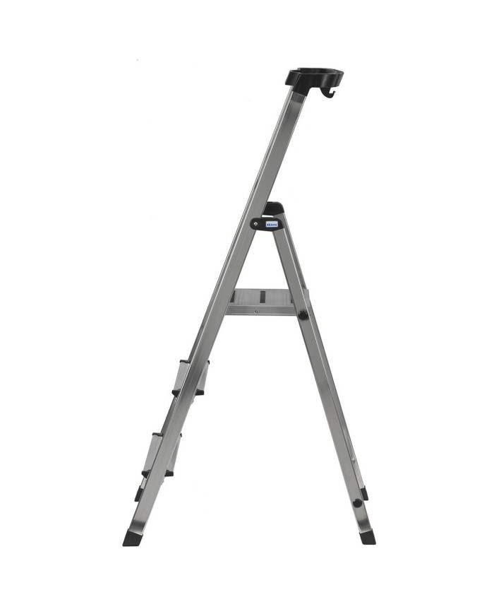 Scala Pieghevole a 3 Scalini Krause 126313 Argentato Alluminio
