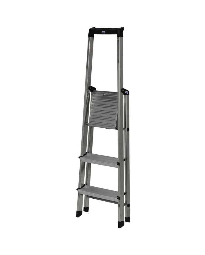 Scala Pieghevole a 3 Scalini Krause 126214 Argentato Alluminio