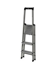 Scala Pieghevole a 3 Scalini Krause 126214 Argentato Alluminio