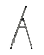 Scala Pieghevole a 3 Scalini Krause 126214 Argentato Alluminio