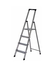 Scala Pieghevole a 3 Scalini Krause 126214 Argentato Alluminio