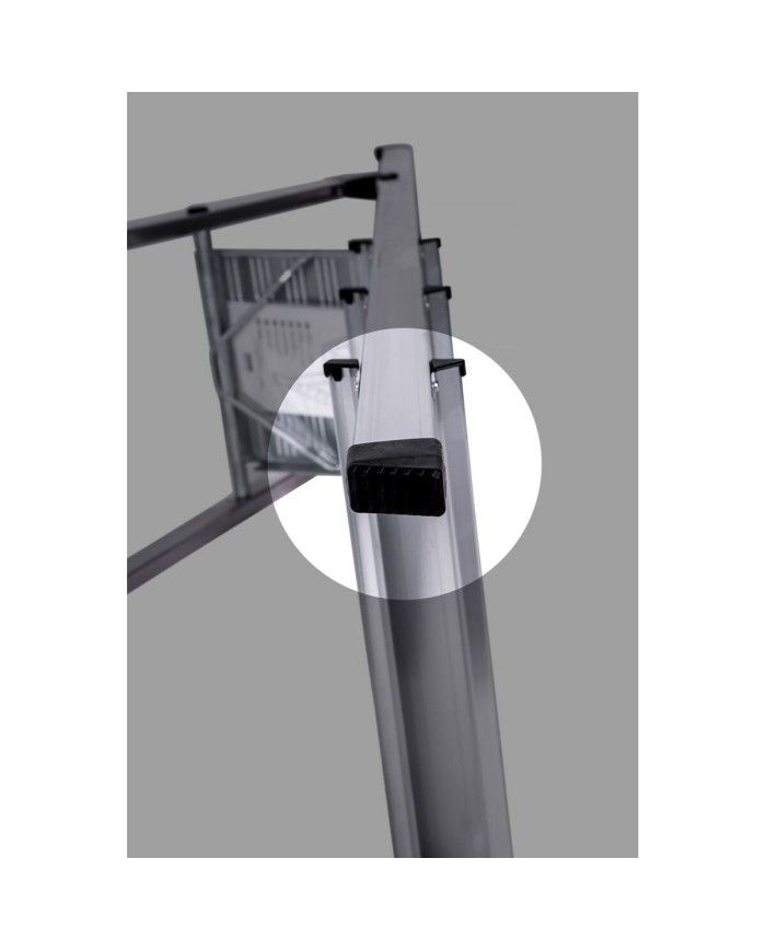 Scala Pieghevole a 4 Scalini Krause 126221 Argentato Alluminio