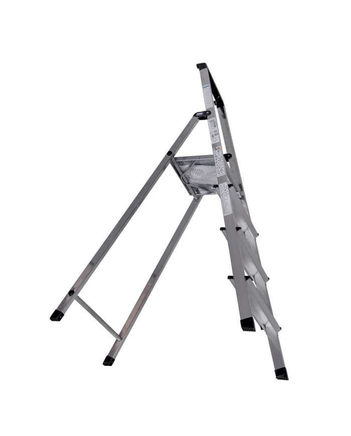 Scala Pieghevole a 4 Scalini Krause 126221 Argentato Alluminio