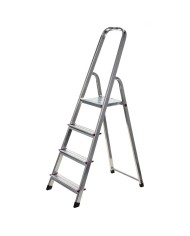 Scala Pieghevole a 5 Scalini Krause 729 Argentato Acciaio inossidabile Alluminio