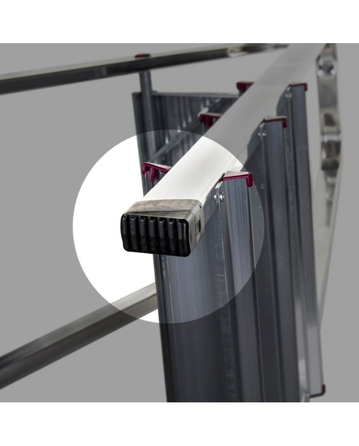 Scala Pieghevole a 4 Scalini Krause 000705 Argentato Alluminio