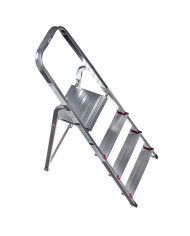 Scala Pieghevole a 4 Scalini Krause 000705 Argentato Alluminio