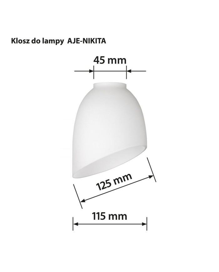 Paralume Activejet BENITA Bianco Vetro 26 x 12 x 12,5 cm