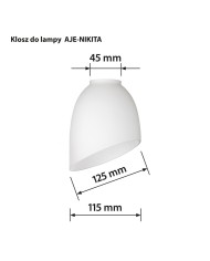 Paralume Activejet BENITA Bianco Vetro 26 x 12 x 12,5 cm