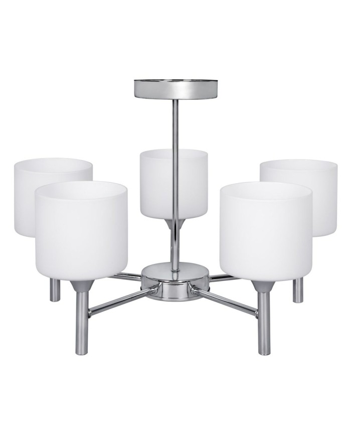 Lampadario Activejet AJE-MIRA 5P Bianco Argentato Metallo 40 W 47,5 x 34 x 47,5 cm Lampadario Activejet AJE-MIRA 5P Bianco Argentato Metallo 40 W 47,5 x 34 x 47,5 cm