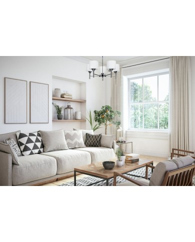 Lampadario Activejet AJE-MIRA 5P Bianco Argentato Metallo 40 W 47,5 x 34 x 47,5 cm