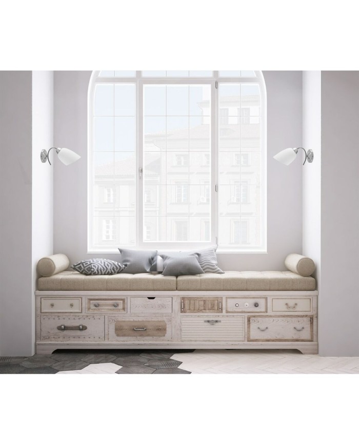 Applique da Parete Activejet NIKITA 1P Nikiel Bianco nichel Metallo Vetro 60 W 220-240 V 26 x 12 x 12,5 cm 30 x 12 x 15 cm (1 Pe Applique da Parete Activejet NIKITA 1P Nikiel Bianco nichel Metallo Vetro 60 W 220-240 V 26 x 12 x 12,5 cm 30 x 12 x 15 cm (1 Pe